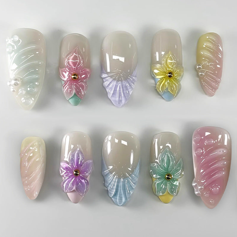 Decorative Floral Nail Art Press-On Set Stornfield