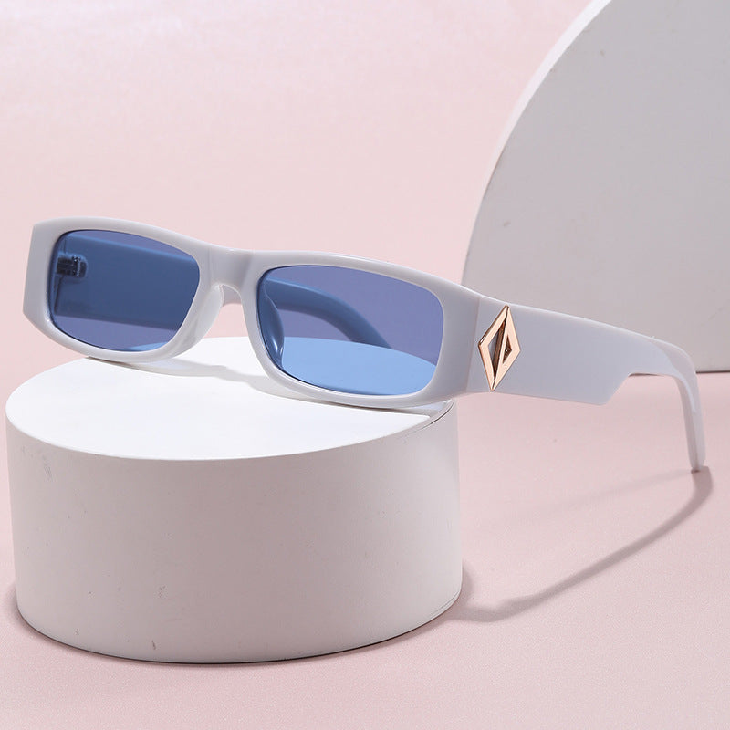 Women's fashionable rectangular sunglasses with stylish metal application Stornfield