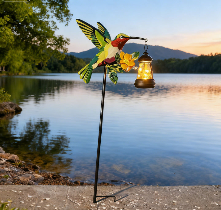 Decorative Solar Flamingo Garden Stake Lamp With Adjustable Metal Arm And Integrated LED Stornfield