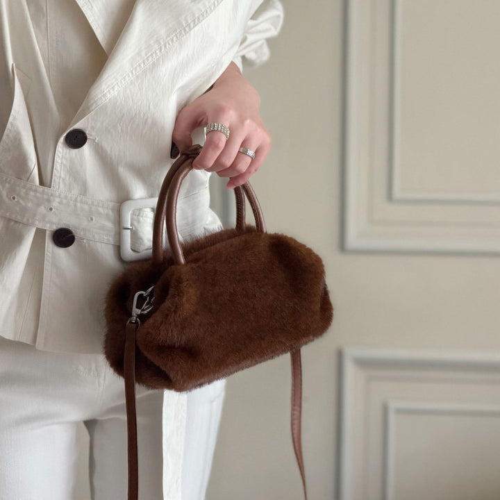 Cozy Faux Fur Handheld Purse