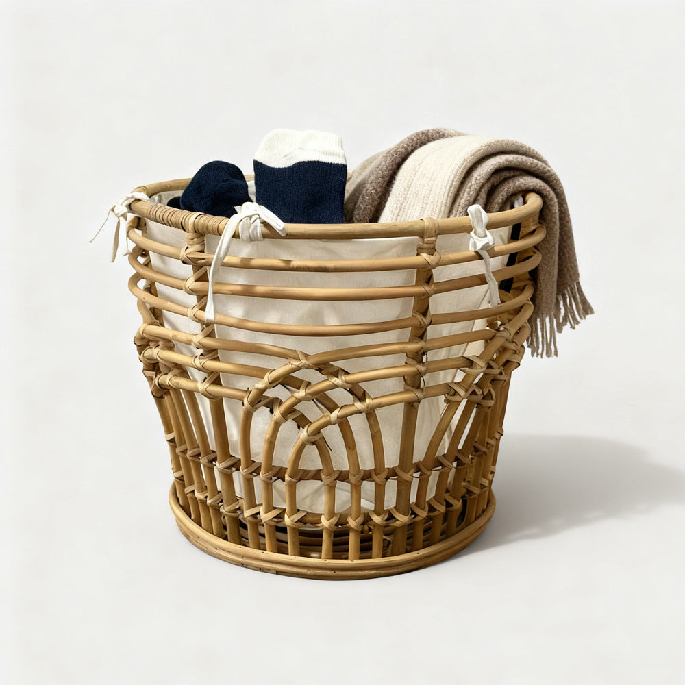 Handcrafted storage basket with fabric insert Stornfield