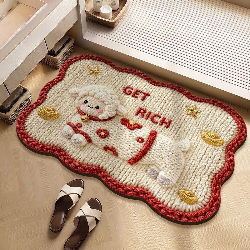 Cute Bunny-Themed Bath Mat