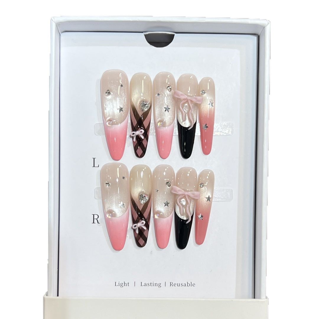 Premium Decorative Stiletto Press-On Nail Set Stornfield