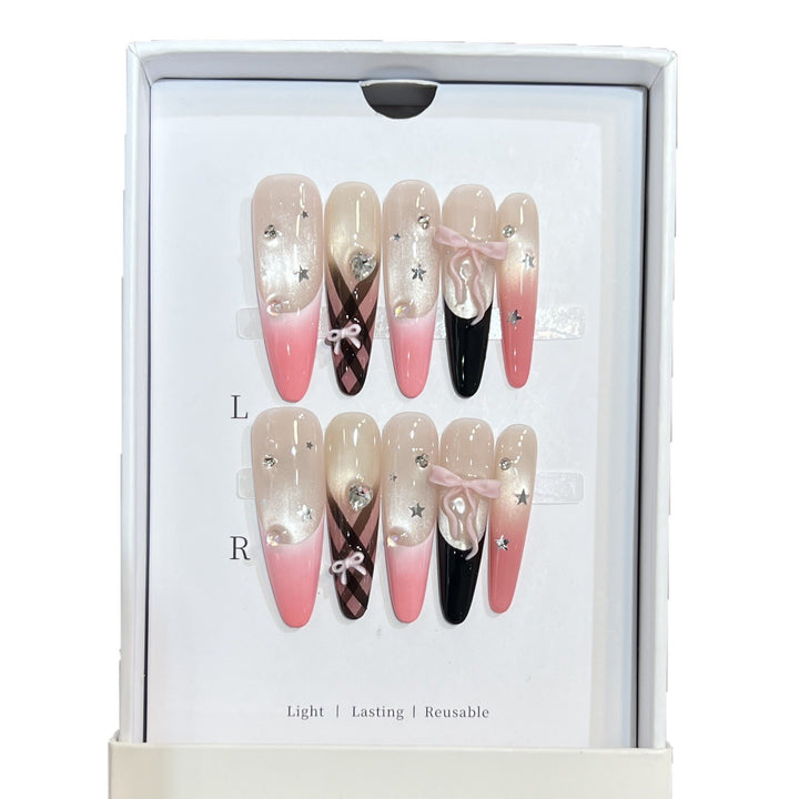 Premium Decorative Stiletto Press-On Nail Set Stornfield