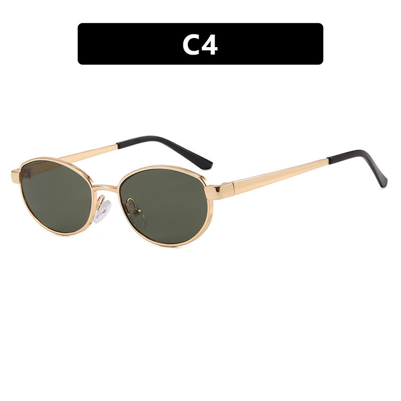 Women's fashionable sunglasses in an elegant oval design with a high-quality metal frame Stornfield