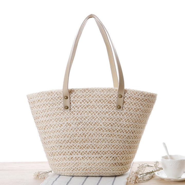 Woven Material Beach Bag with Elegant Bow Decoration Stornfield