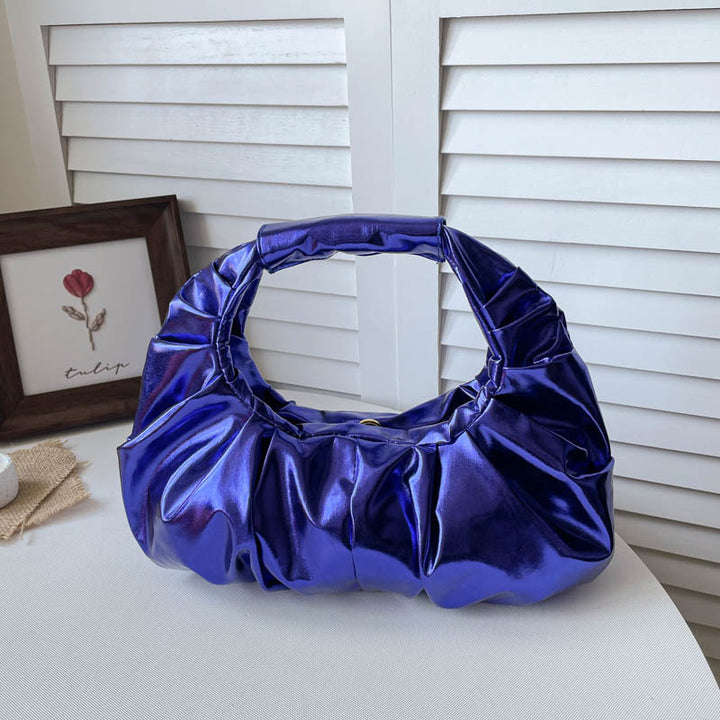 Ruffled Metallic Handbag