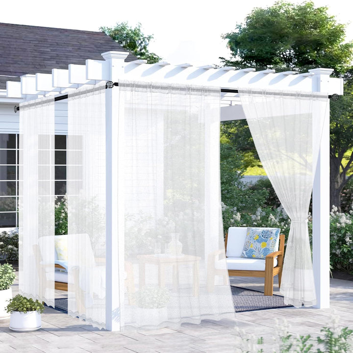 Elegant Sheer Curtain Panels with Rod Pocket Design Stornfield