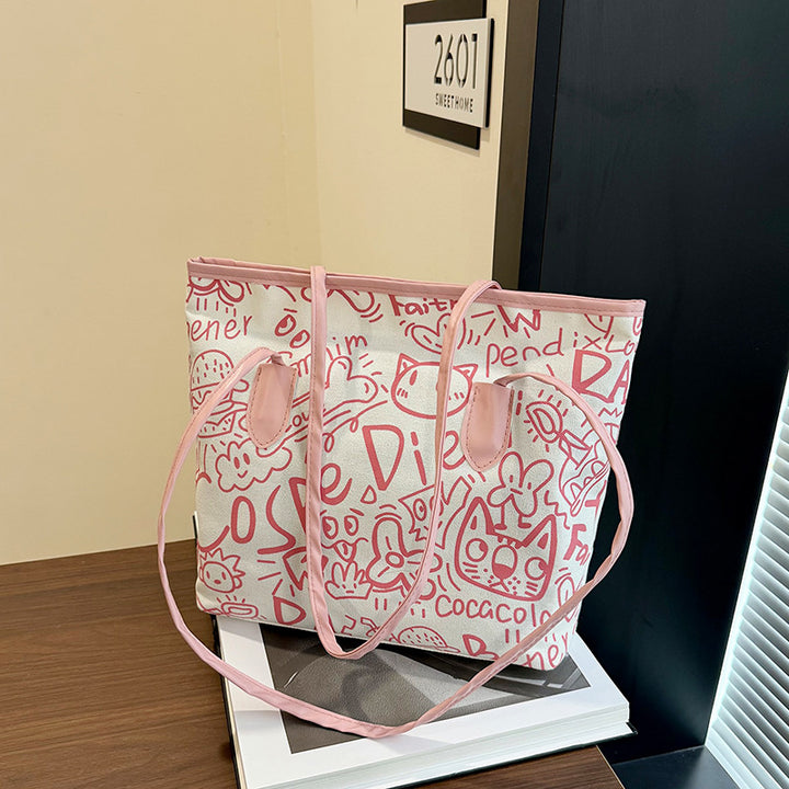 WoArtistic Graphic Print Shoulder Tote Bag Stornfield