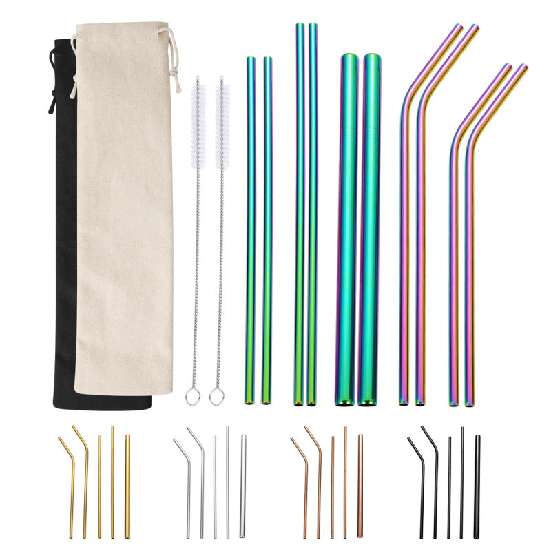 Stainless Steel Straw Set with Cleaning Brushes Stornfield