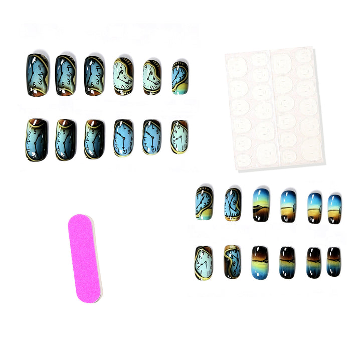 Artistic Time-Themed Nail Art Stornfield