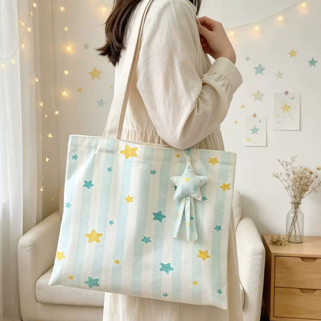 Stylish Star Print Tote Bag