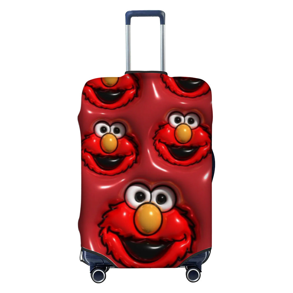 Unisex stretchable suitcase cover with impressionist landscape print and zipper for trolley with swivel wheels Stornfield