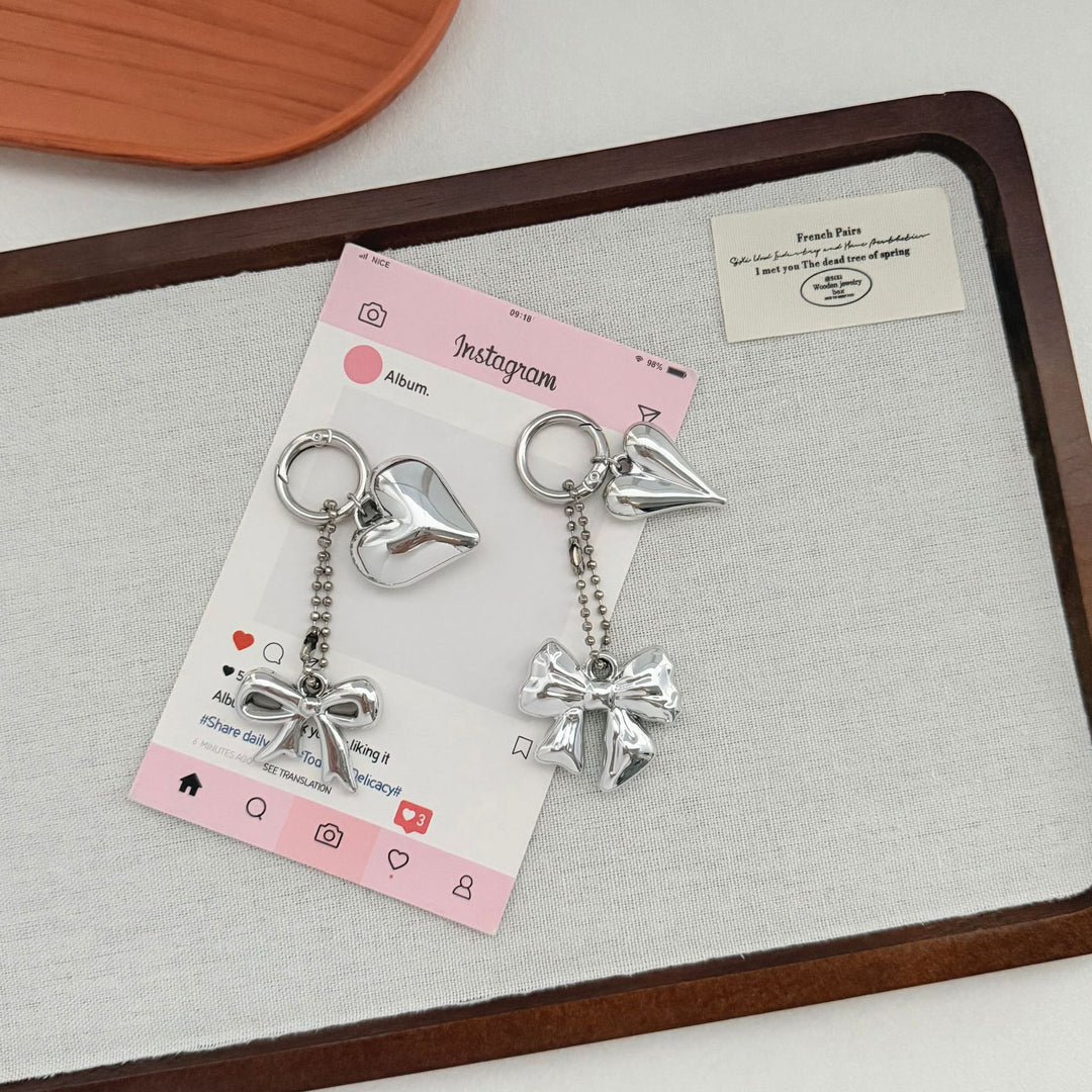 Heart-Shaped Charm Keychain with Bow Stornfield