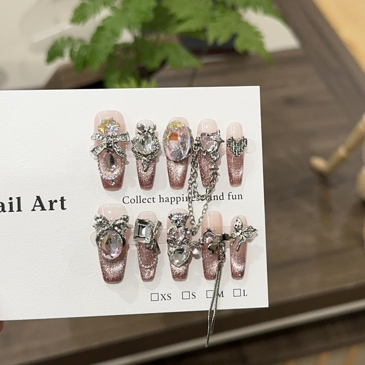 Glamorous Rhinestone Press-On Nail Art Set
