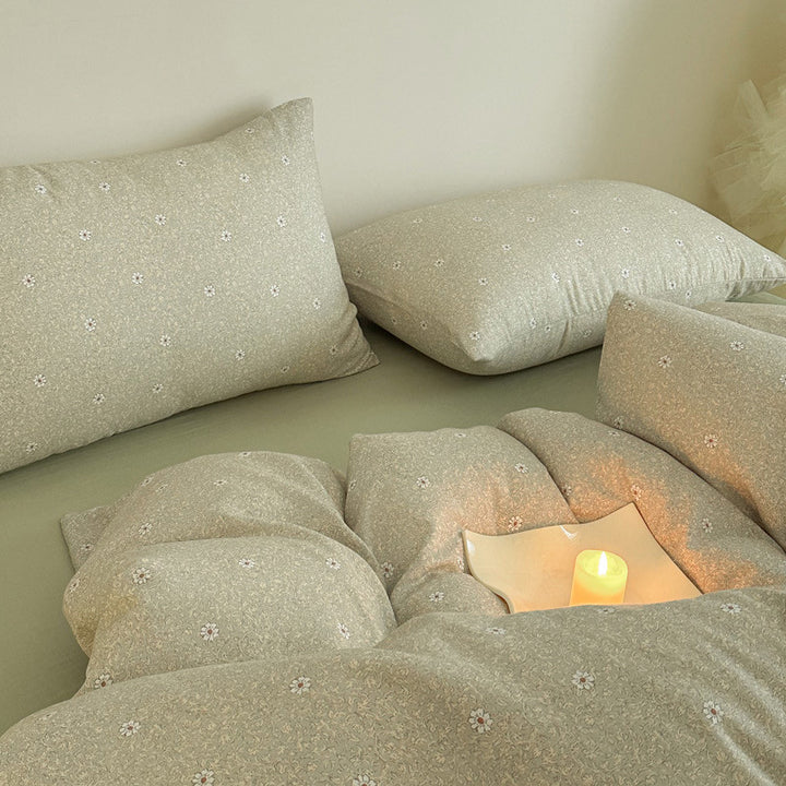 Cotton percale duvet cover and pillowcase set