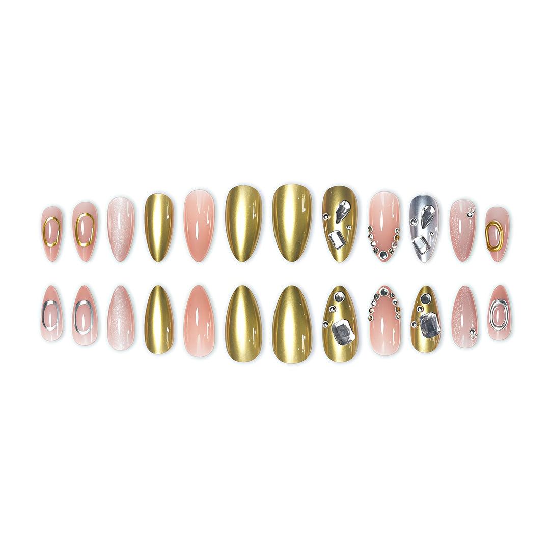 Elegant Rhinestone-Embellished Nail Art Extensions Stornfield