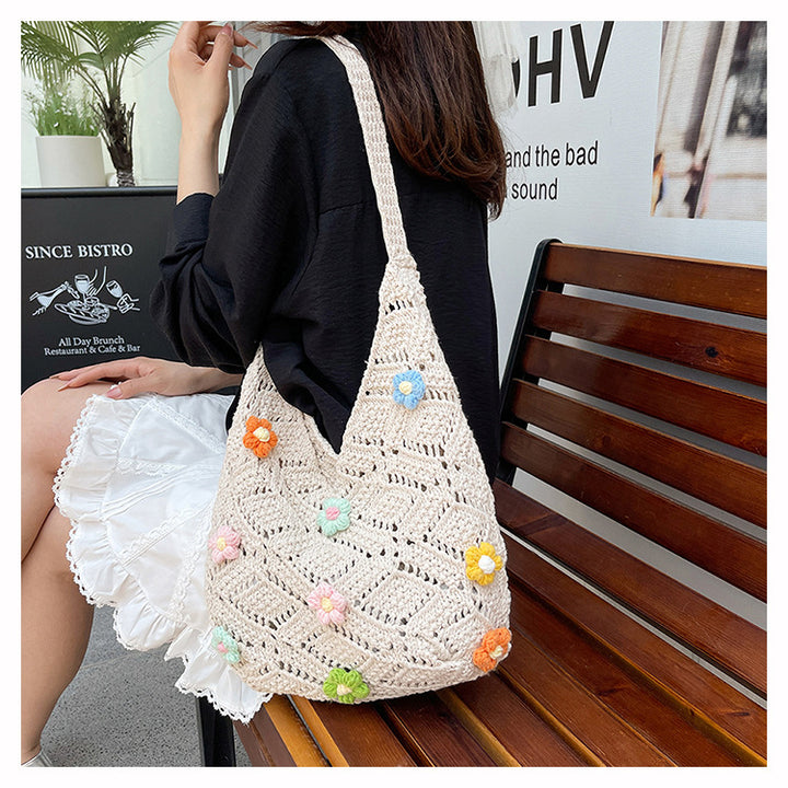 Floral Embellished Crochet Shoulder Bag Stornfield