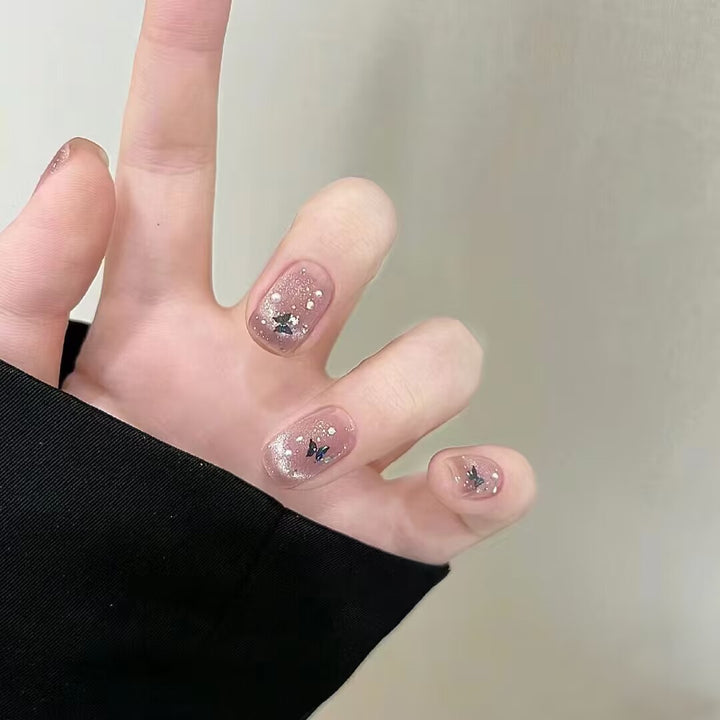 Artistic Glitter Butterfly Press-On Nails Stornfield