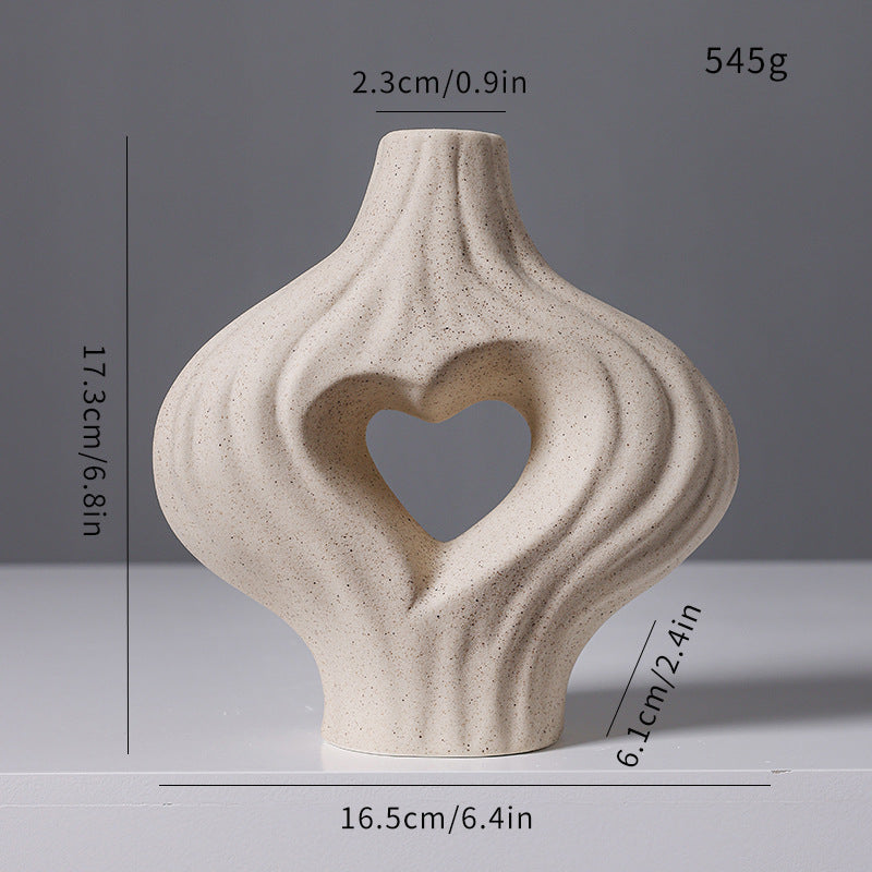 Artistic Heart-Shaped Decorative Vase