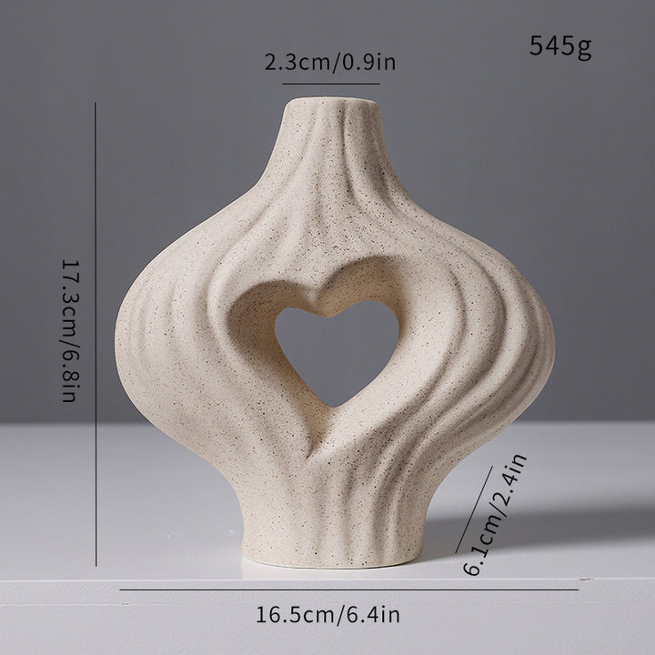 Artistic Heart-Shaped Decorative Vase