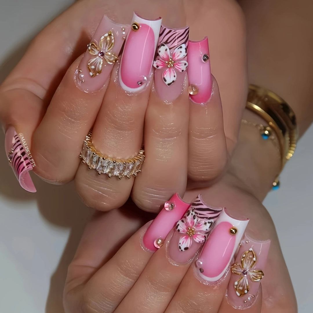 Artistic Floral 3D Press-On Nails Stornfield