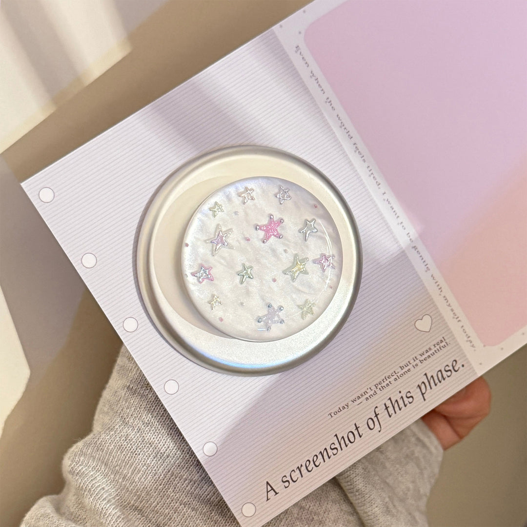 Shiny cosmetic mirror with star motif Stornfield