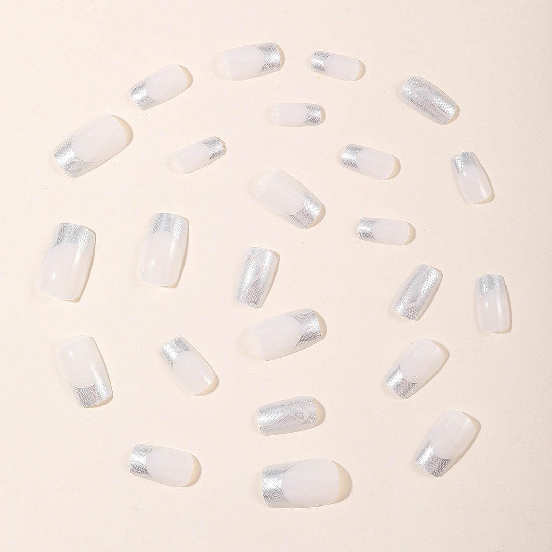 Snake Print French Tip Nail Art Extensions Stornfield
