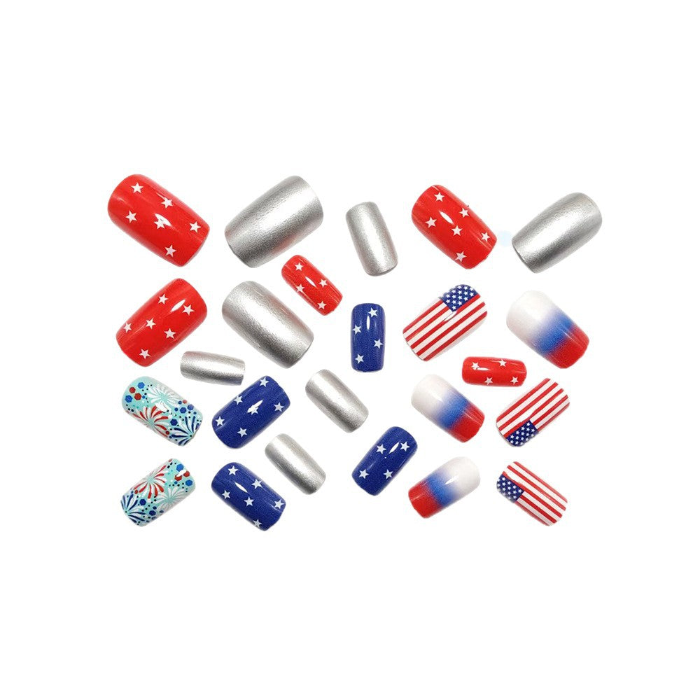 Artificial Nail Set with Patriotic Motifs Stornfield