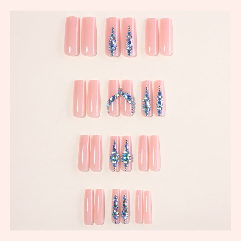 Decorative Press-On Nail Art Set with Gemstone Accents Stornfield