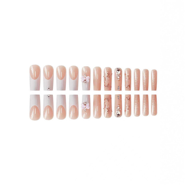 Artistic 3D Bow and Gemstone Press-On Nails Stornfield