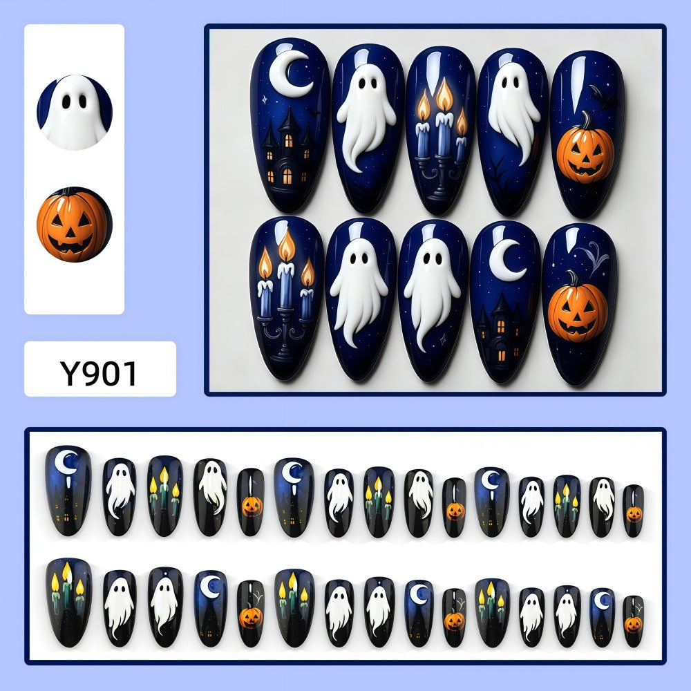 Artificial nails with spooky Halloween designs Stornfield