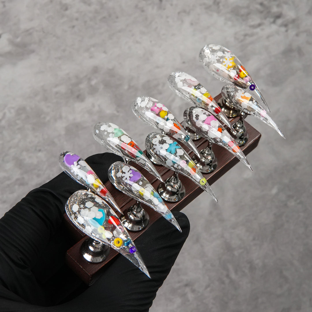 Glittery Stiletto Press-On Nails Set
