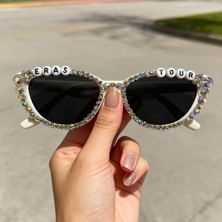 Rhinestone-Embellished Cat-Eye Sunglasses Stornfield