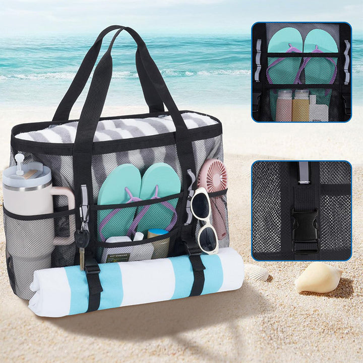 Multifunctional beach bag with mesh design Stornfield