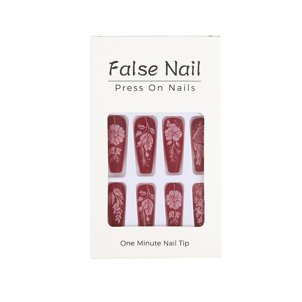 Artificial Nail Set with Floral Designs Stornfield