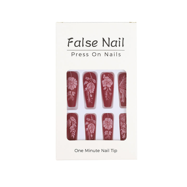 Artificial Nail Set with Floral Designs Stornfield