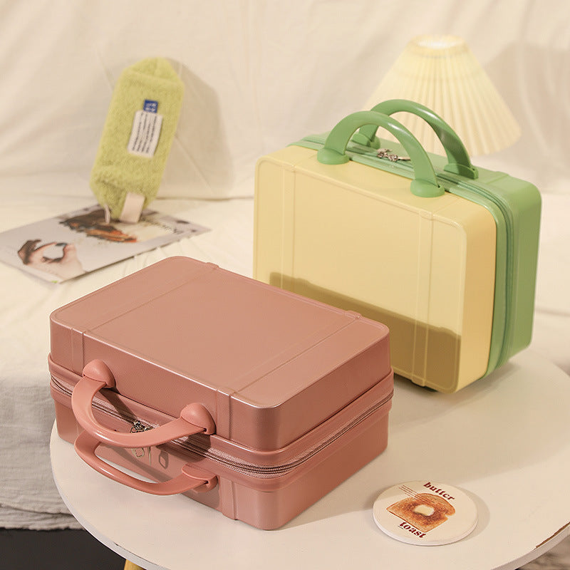 structured hard-shell vanity travel case with dual top handles and lockable zipper Stornfield