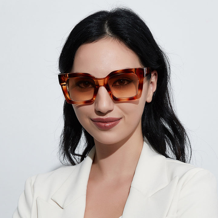 Women's trendy square sunglasses with transparent frame Stornfield
