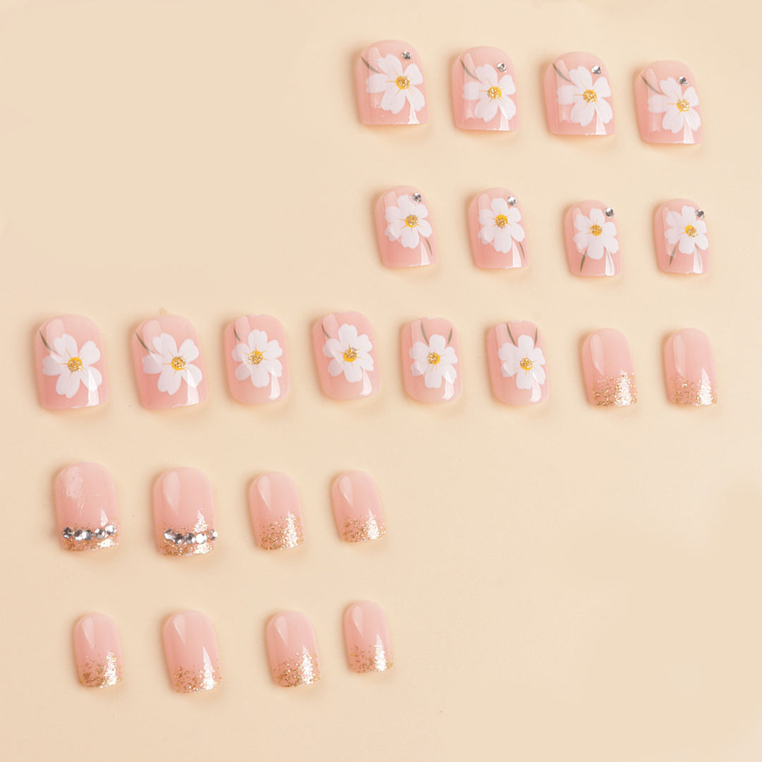 Floral Design Press-On Nail Art Tips Stornfield
