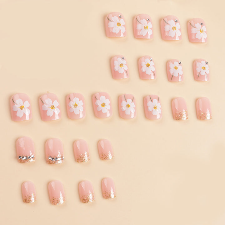 Floral Design Press-On Nail Art Tips Stornfield
