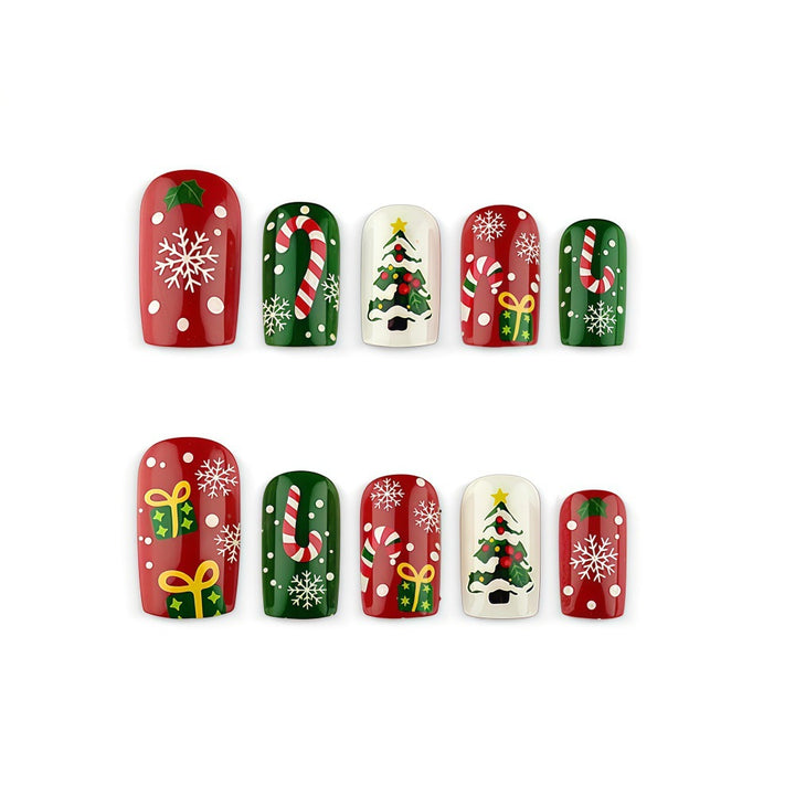 Artificial nails with festive Christmas designs Stornfield