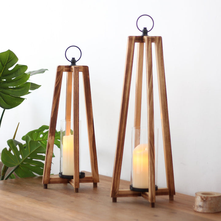 Elegant lantern made of wood and glass Stornfield