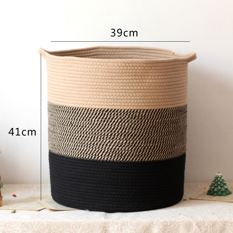 Stylish storage bucket made of woven natural material Stornfield