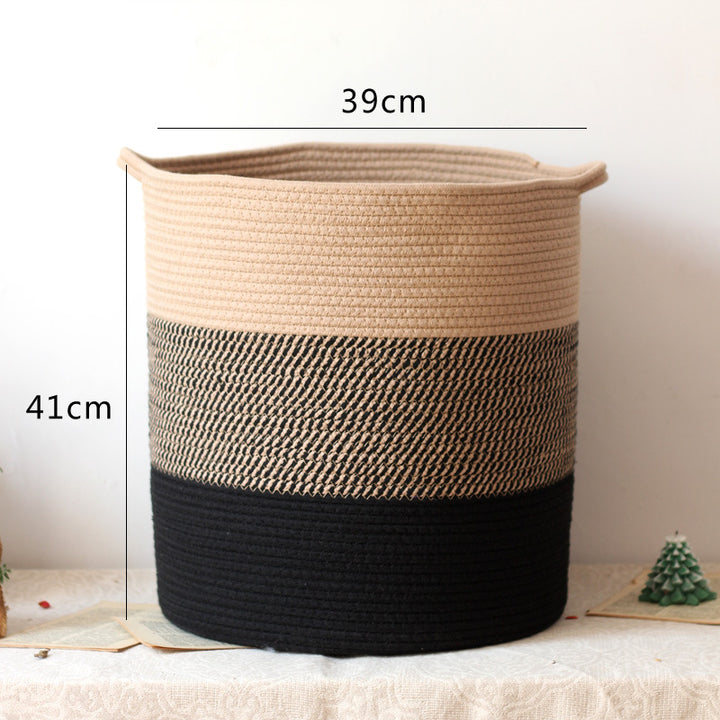 Stylish storage bucket made of woven natural material Stornfield
