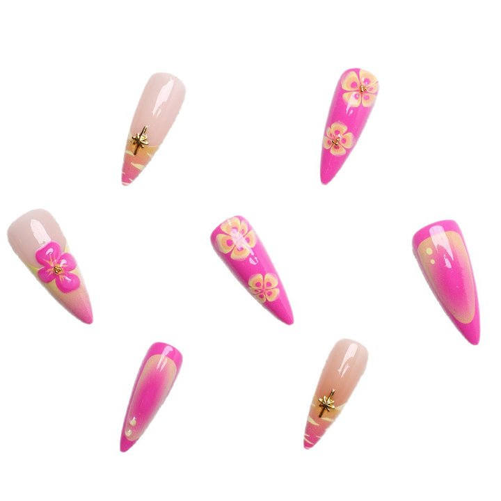Artificial nail set with floral and abstract designs Stornfield