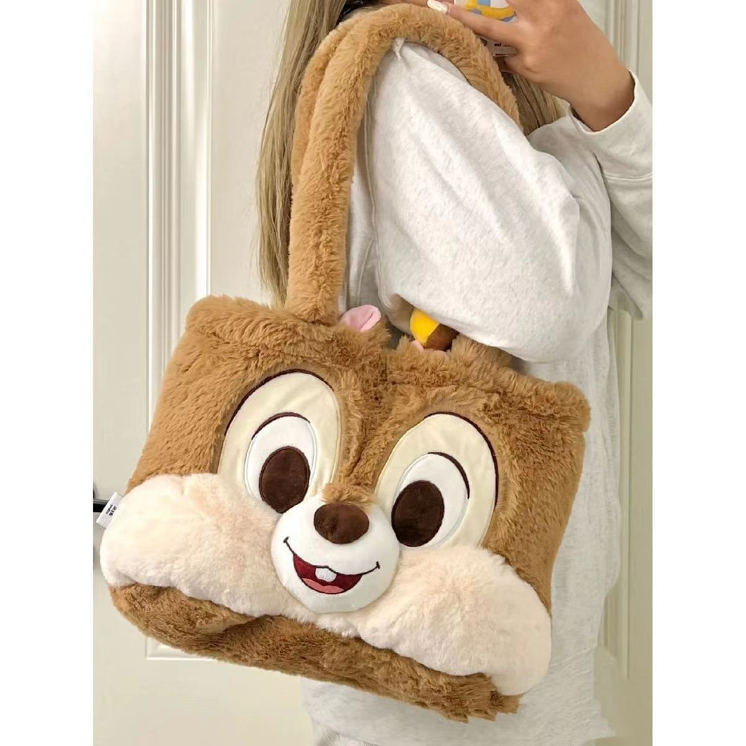 Plush Tote Bag with Animal Face Stornfield