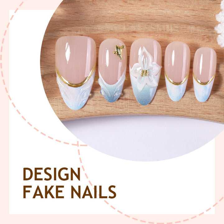 Creative nail set with elegant gold embellishments Stornfield