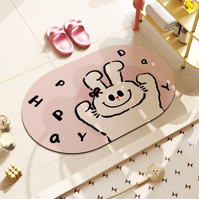 Cat-Themed Plush Bath Mat