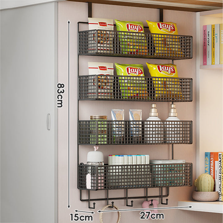 Under-Shelf Double-Tier Ventilated Mesh Hanging Storage Basket for Pantry and Bathroom